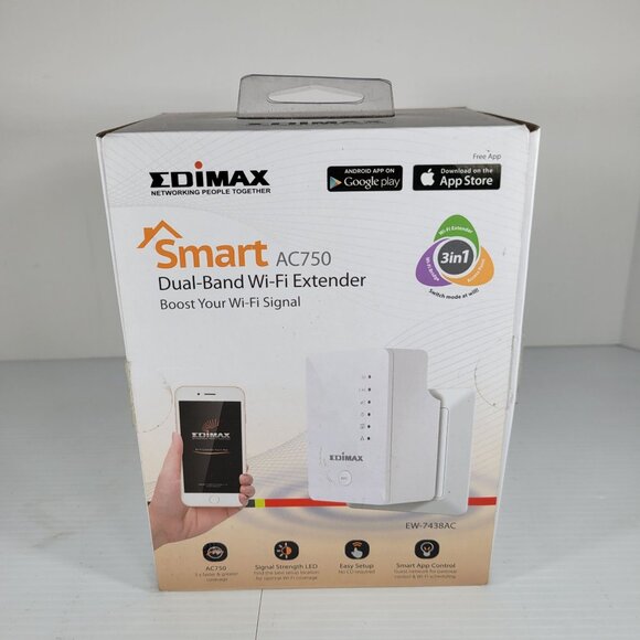 Edimax Smart‎ AC750 Dual-Band Wi-Fi Extender EW-7438AC - Picture 3 of 13